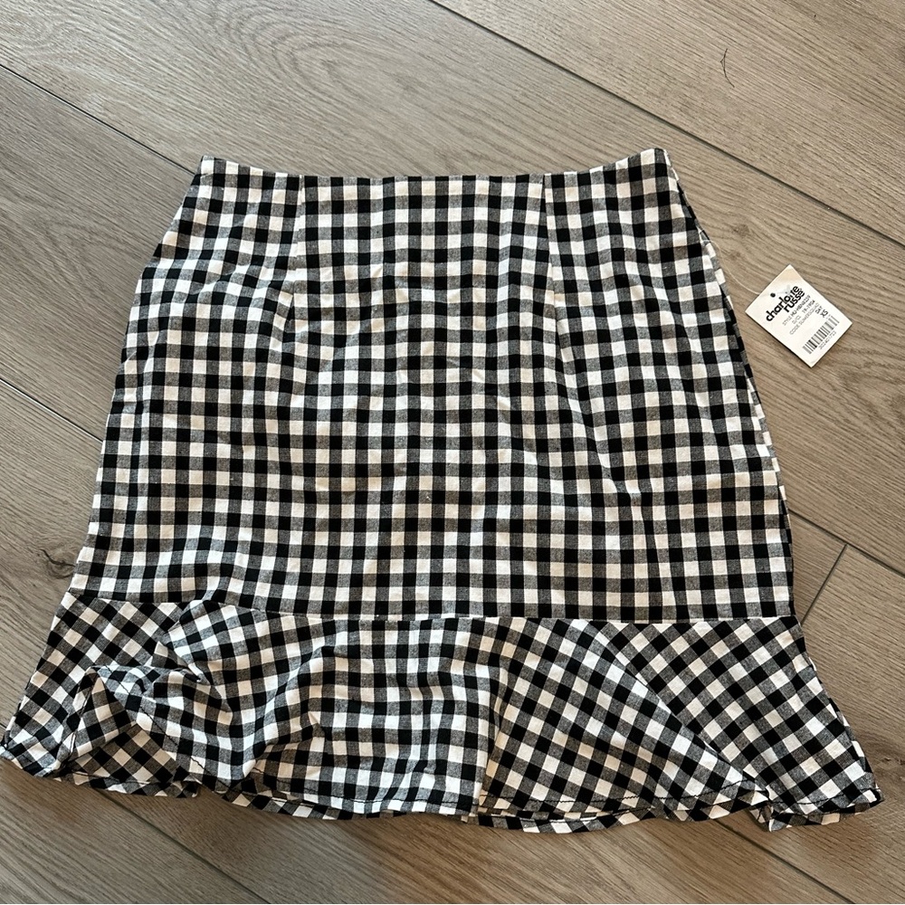 HIGH WAISTED GINGHAM SKIRT